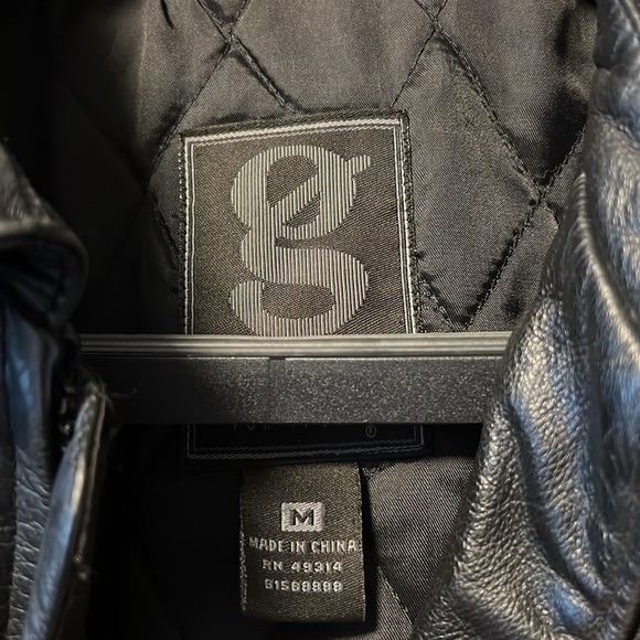 Vintage GEAR Brand Classic Learjet Black Leather Sports Zipper Bomber Jacket! - Picture 6 of 10